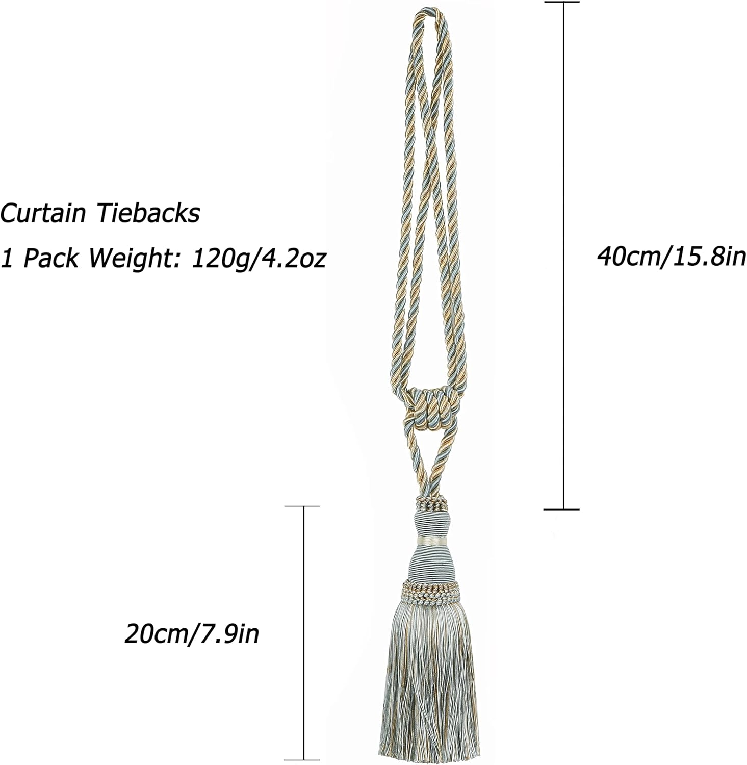 BEL AVENIR 2 Pack Curtain Tiebacks with Tassels