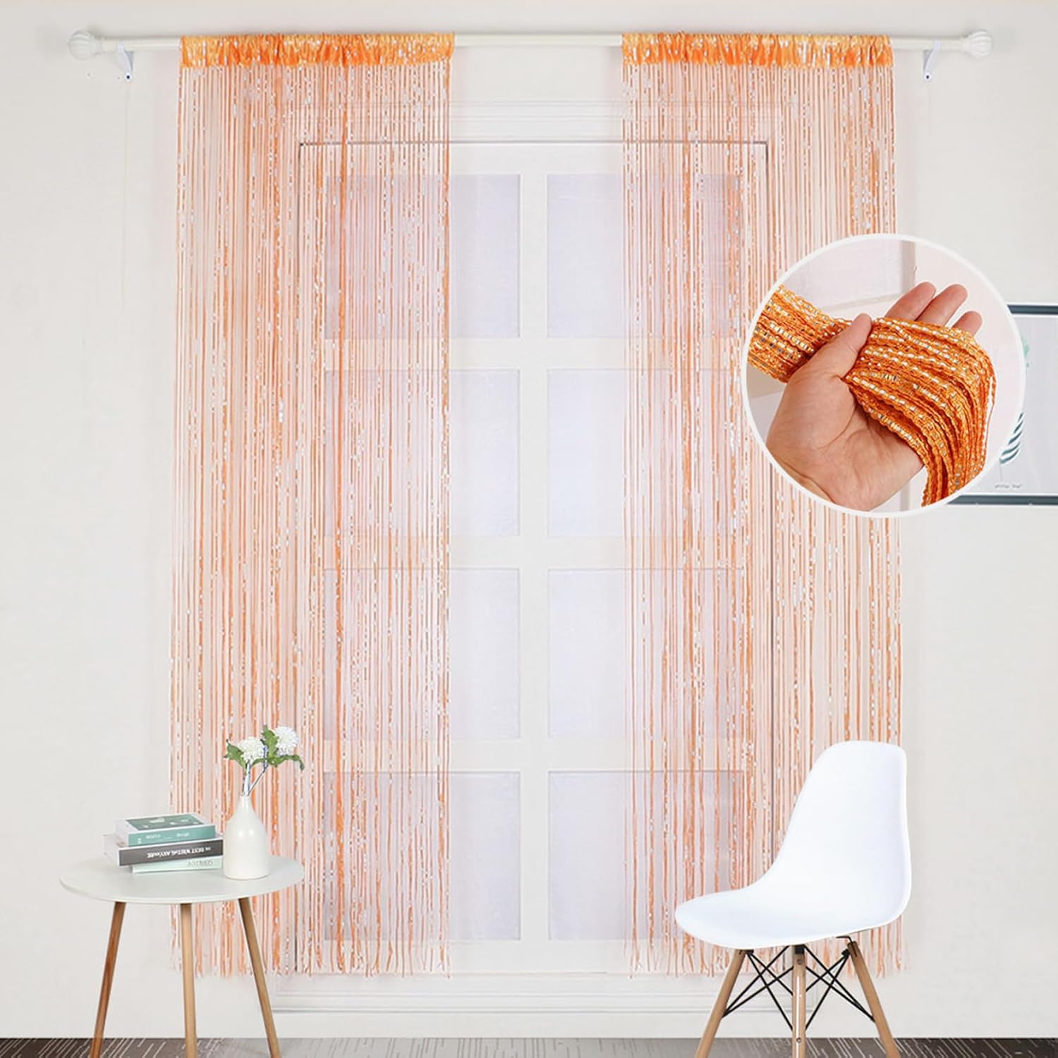 Shiny Door Beads Curtain 39x79 Orange