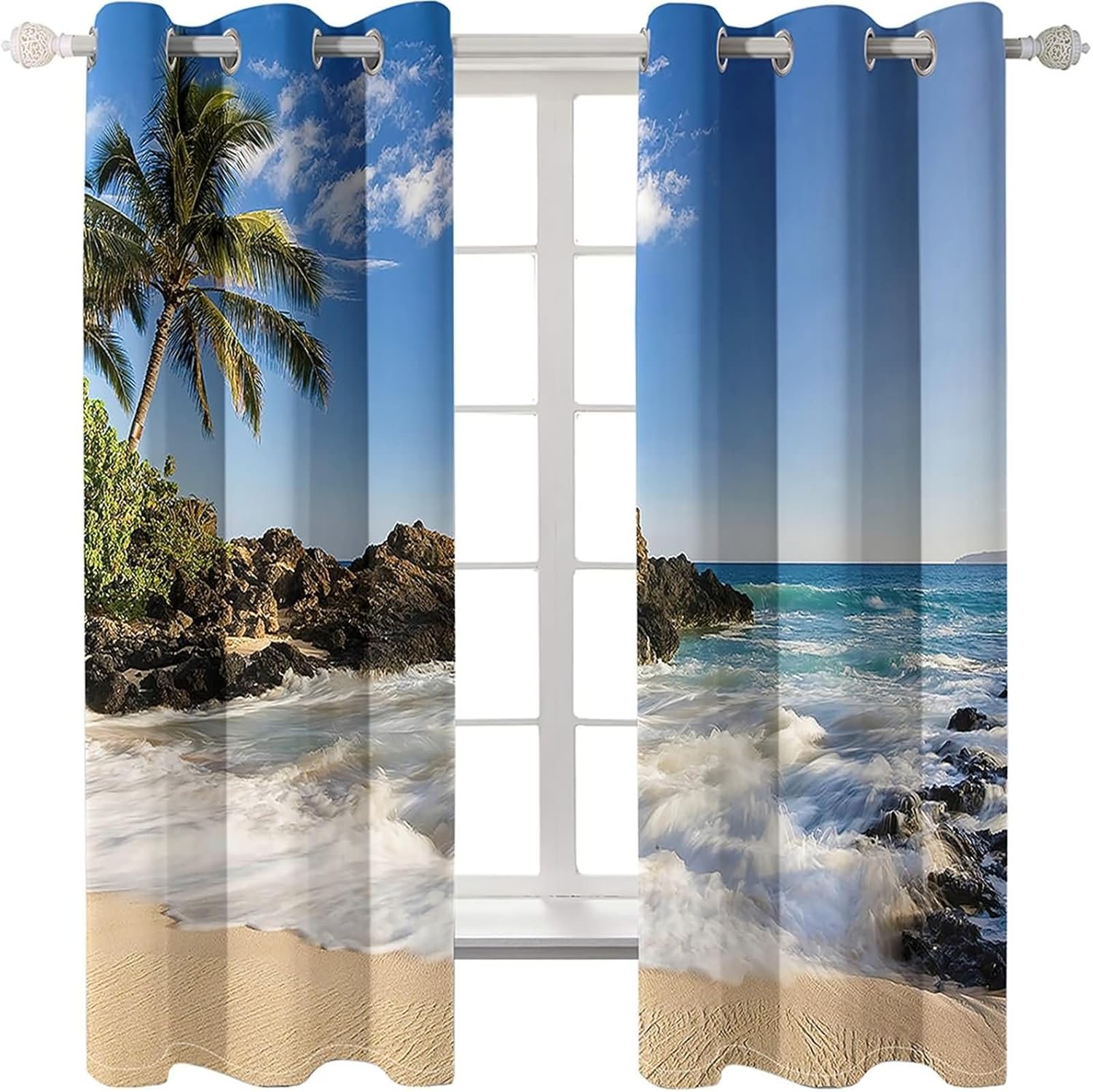 Blackout Curtains 2 Panel Set for Balcony with Grommet