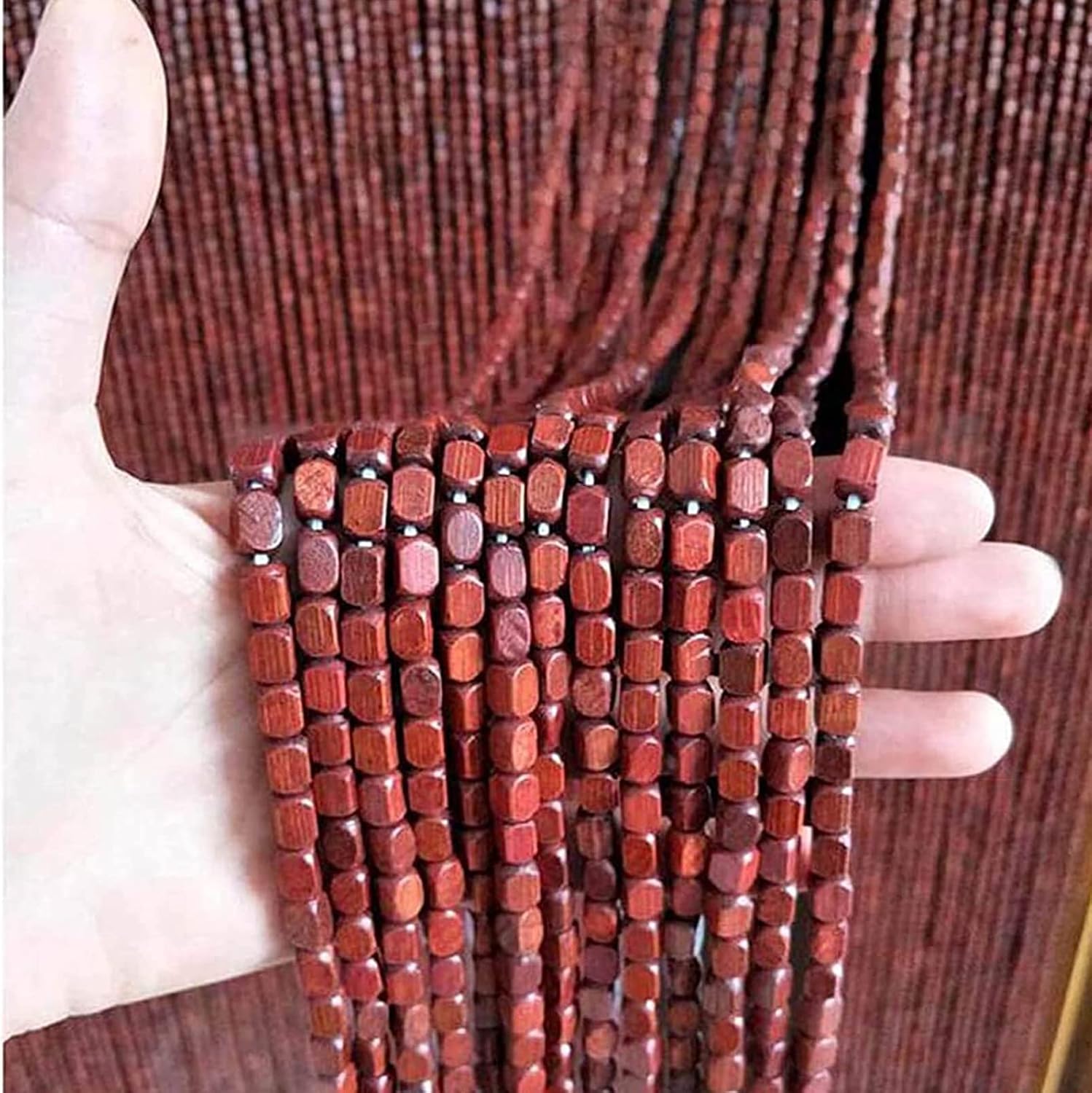 Natural Bamboo Beaded Curtain for Doorways and Decor