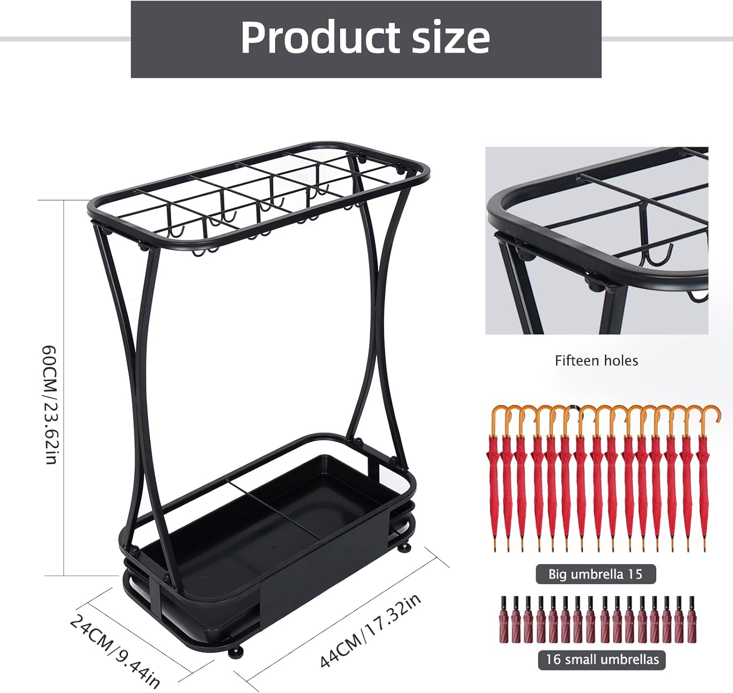 AetherWings Umbrella Stand Rack with 15 Slots Holder