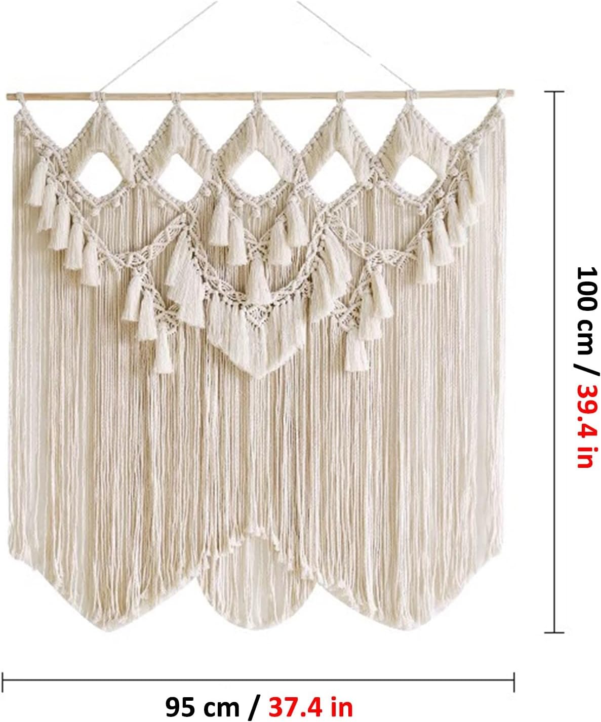 Ivory Macrame Curtains for Windows and Doorways