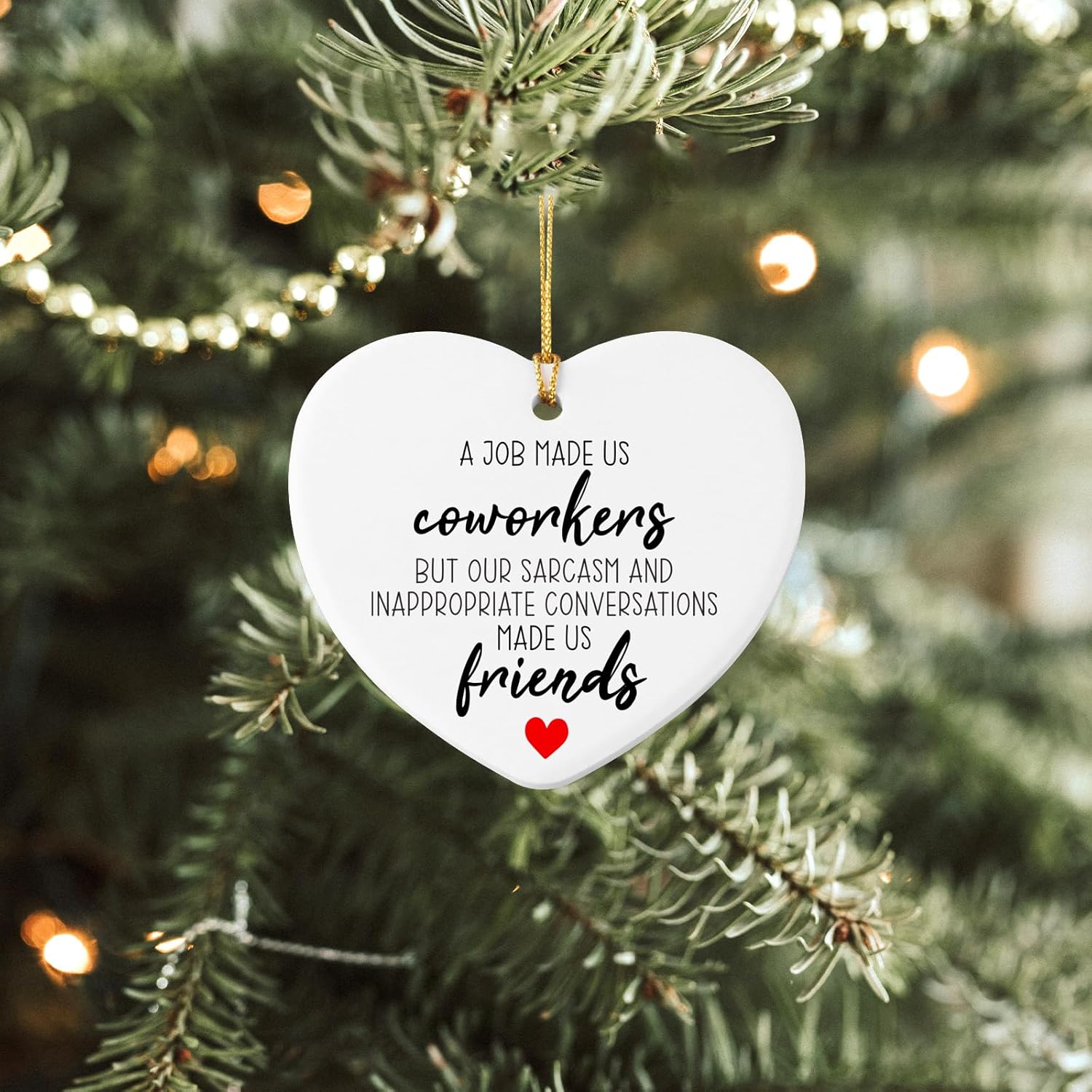 Farewell Gift Heart Plaque for Coworkers Christmas Ornament Keepsake Sign
