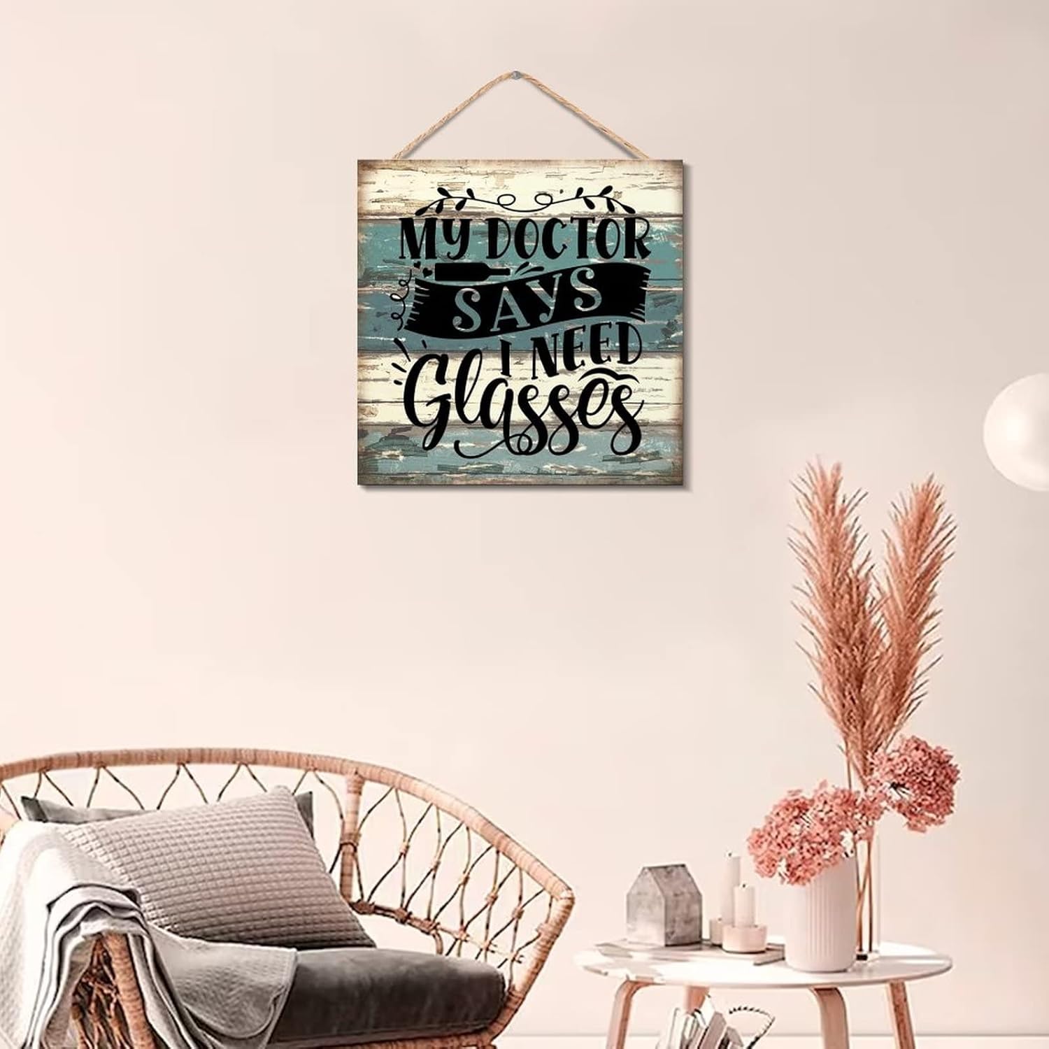 Rustic Wood Sign Wall Art Decor 12x12 Inches
