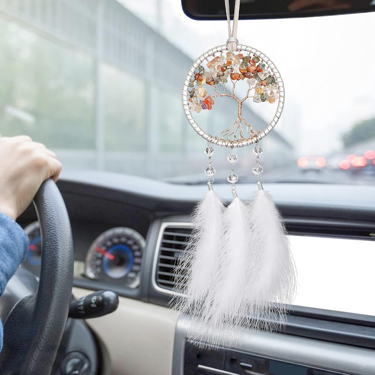 Alynsehom Dream Catcher Car Mirror Pendant 35 Inch