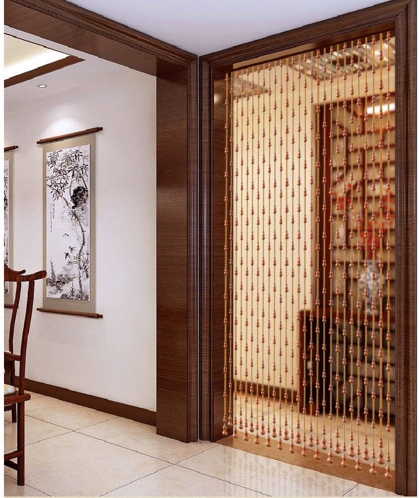 Brown Wood Bead Curtain with 29 Strands - 90cmx198cm