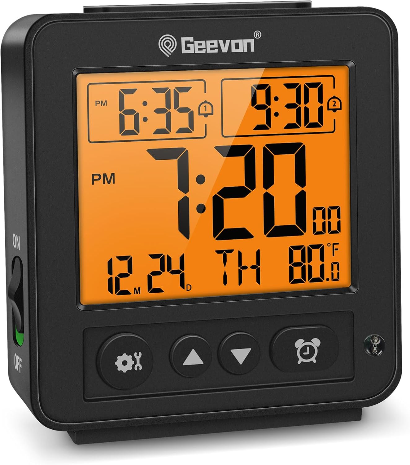 Geevon Smart Night Light Alarm Clock with 2 Beeps and Temperature Monitor