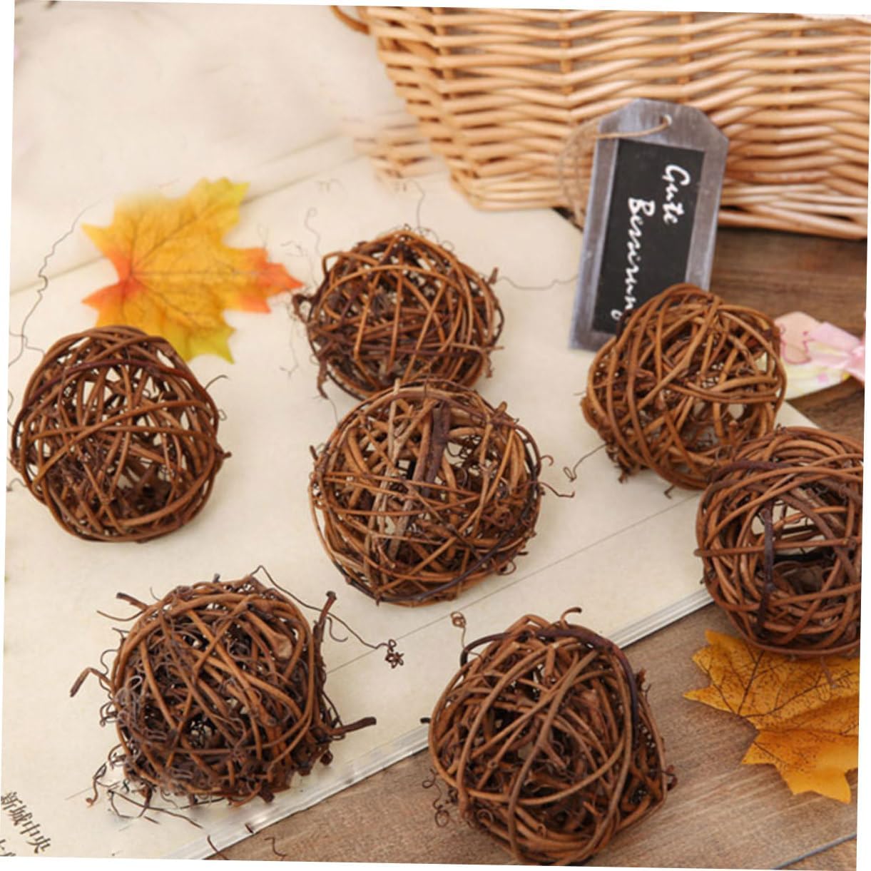 10pcs Hand Knitting Rattan Balls Holiday Decor