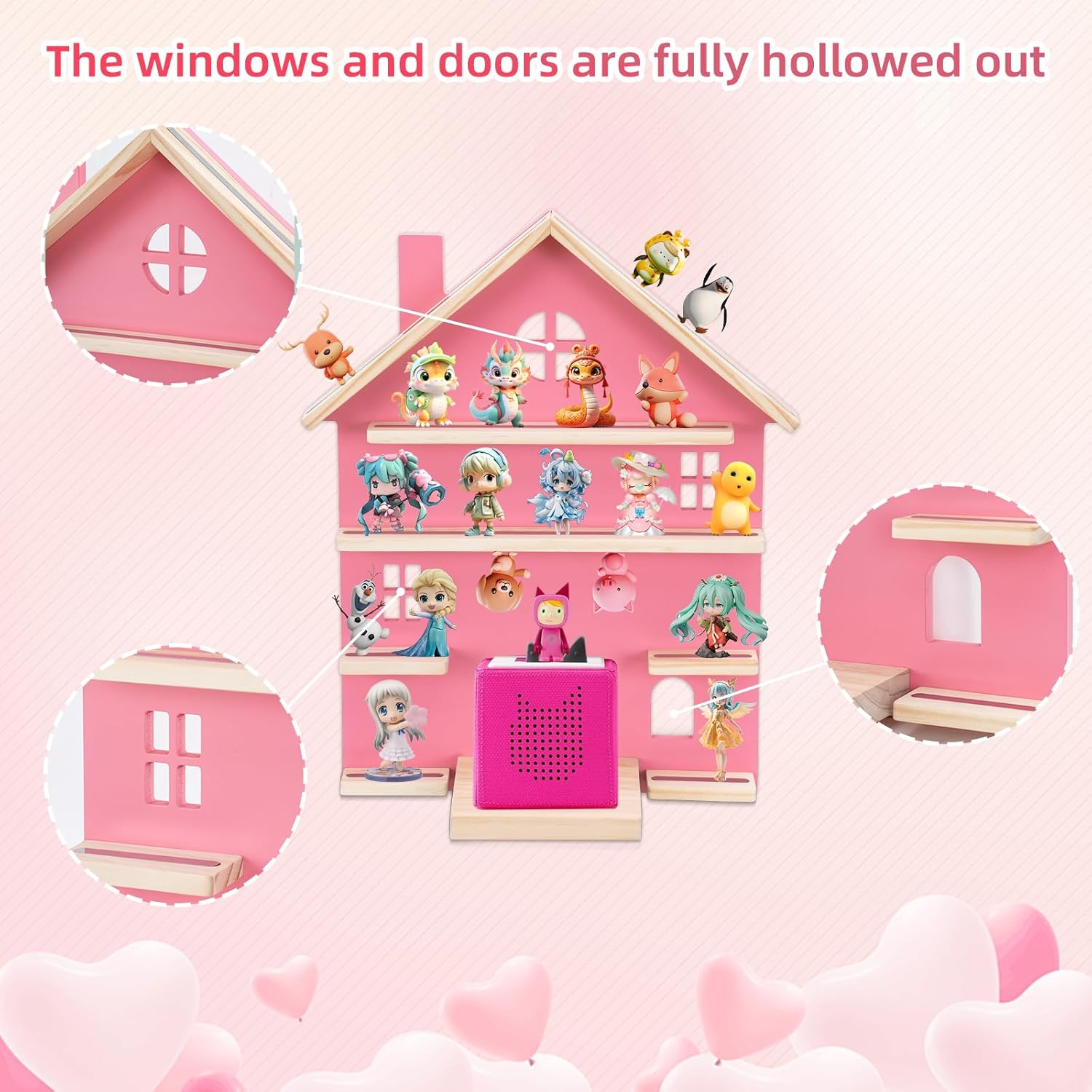 WEIDLUDOR Pink Tonie Storage Shelf for Display and Play