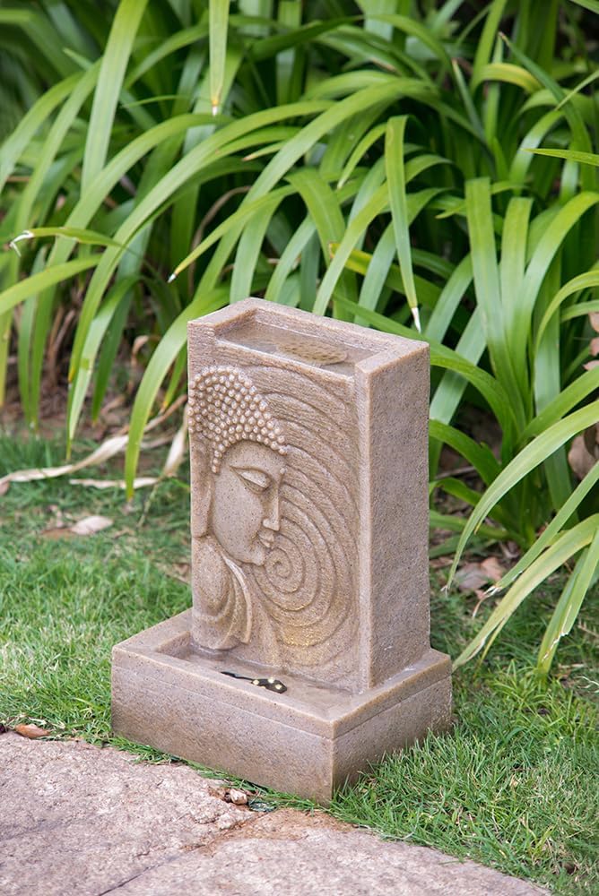 9x65x14 Inch Buddha Fountain with LED for Outdoor Indoor Use