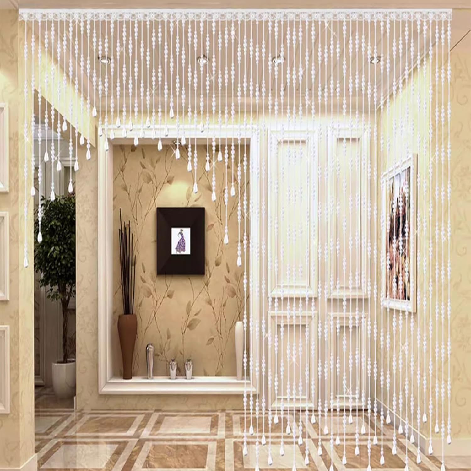 EMYJAY Clear Crystal Beaded Curtain for Doorway
