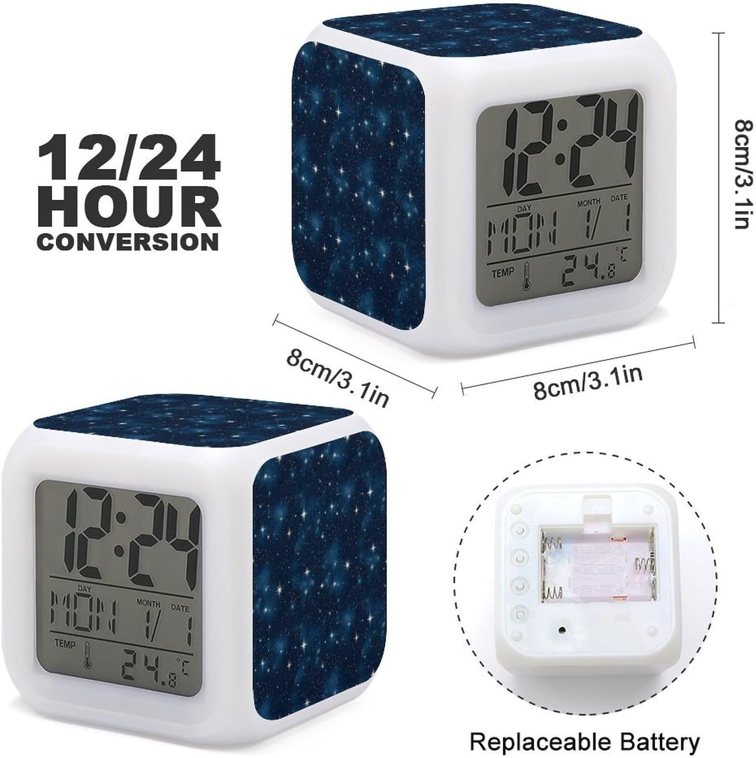 Novastar Dreamy Stars Print LED Alarm Clock