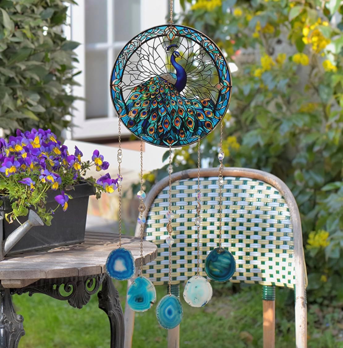 Blue Peacock Dream Catcher for Home Decor