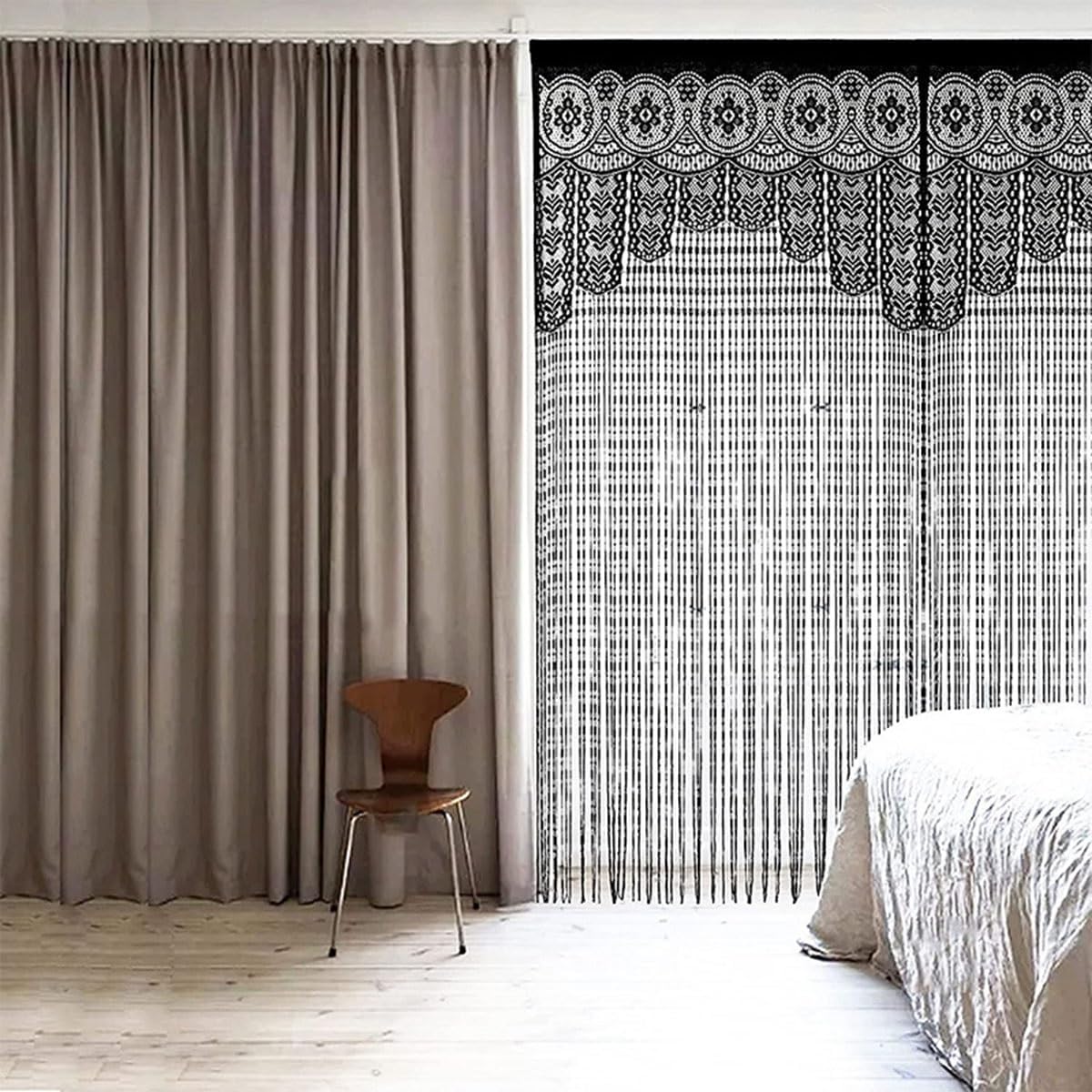 MObyat Doorway String Curtain with Glitter Fringe Panel