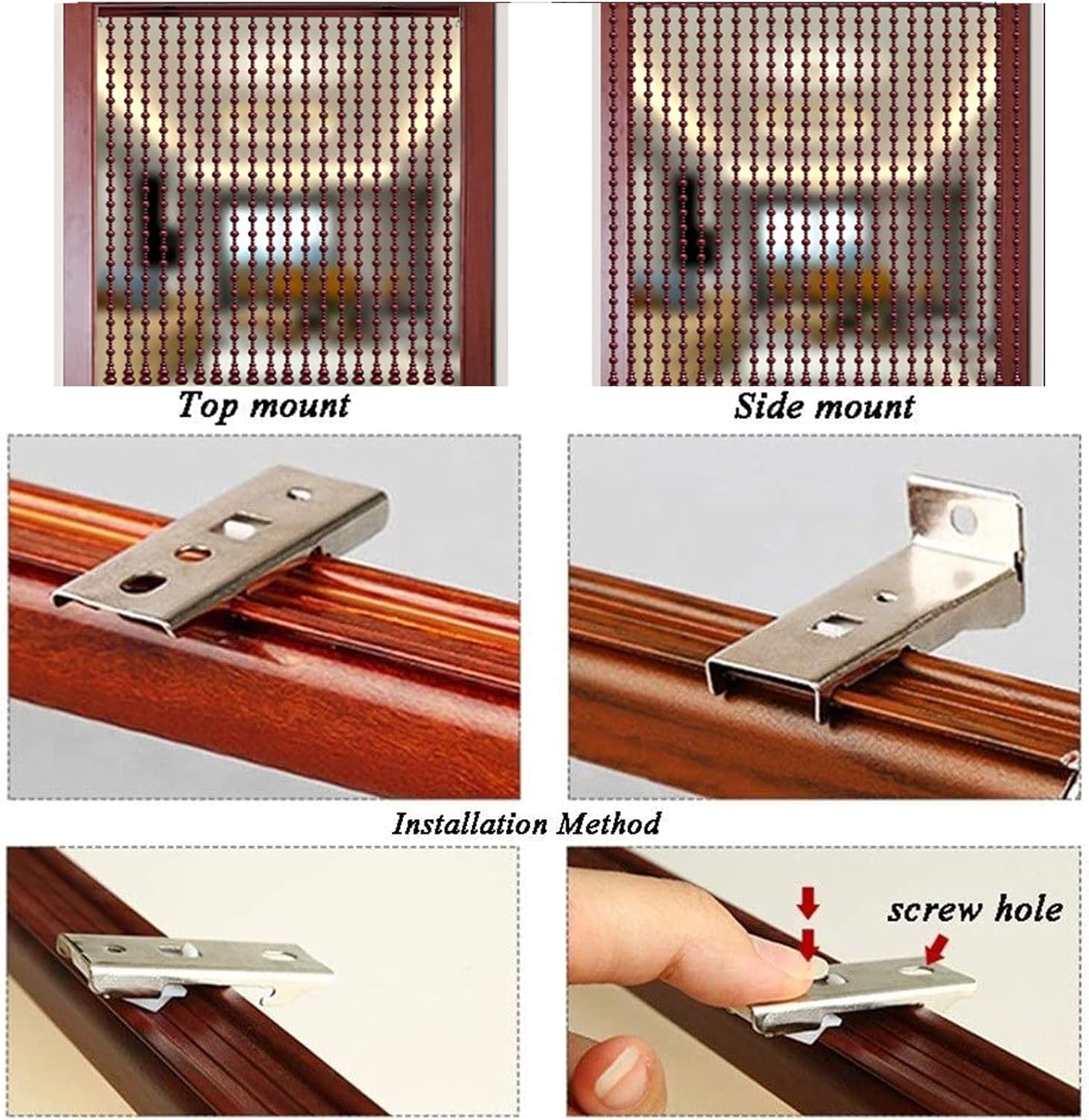 Natural Bamboo Beaded Curtain for Doorways and Decor