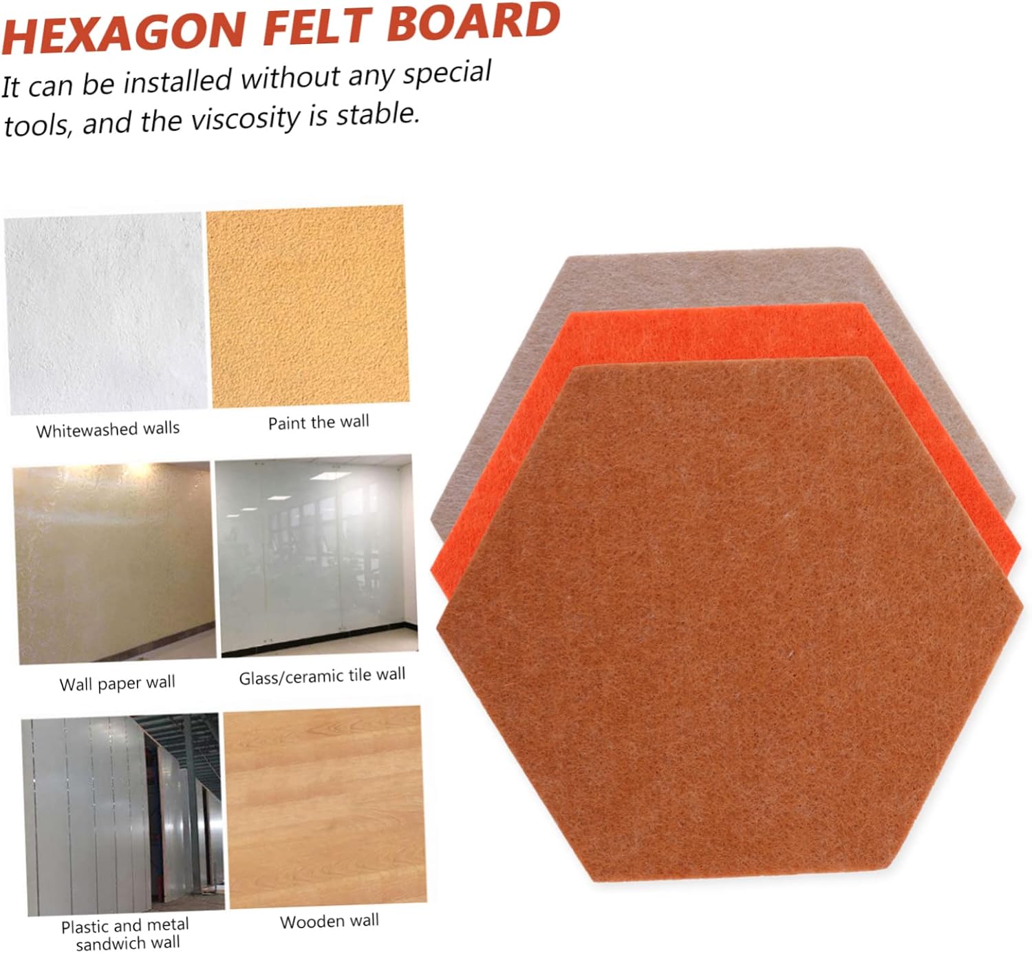 Hexagon Felt Bulletin Board Set for Home Office