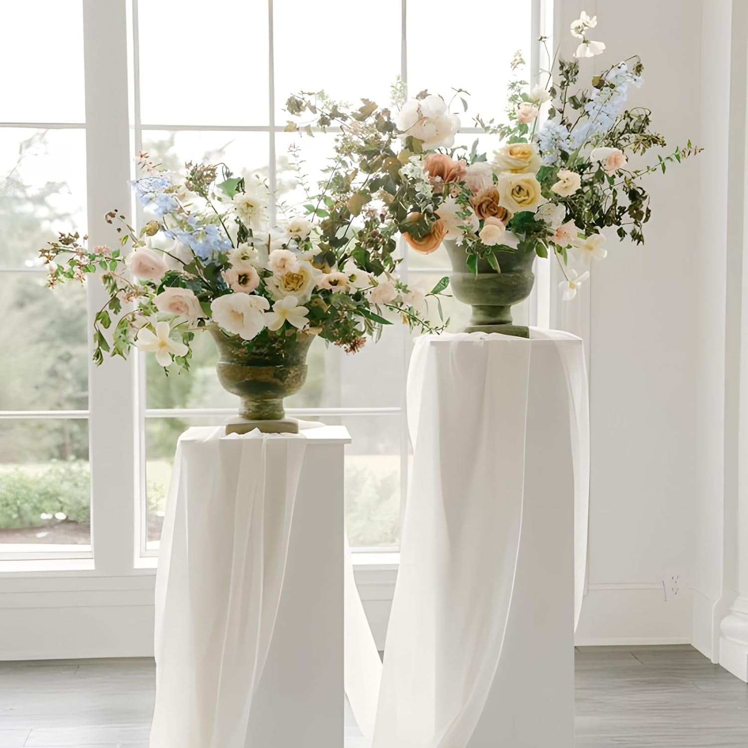 ANMINY 3PCS Square Metal Pedestal Stand Set