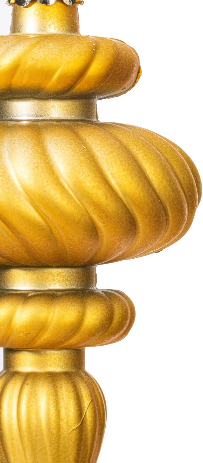 Vickerman 4 Inch Gold Finial Ornament Set 8 Pack