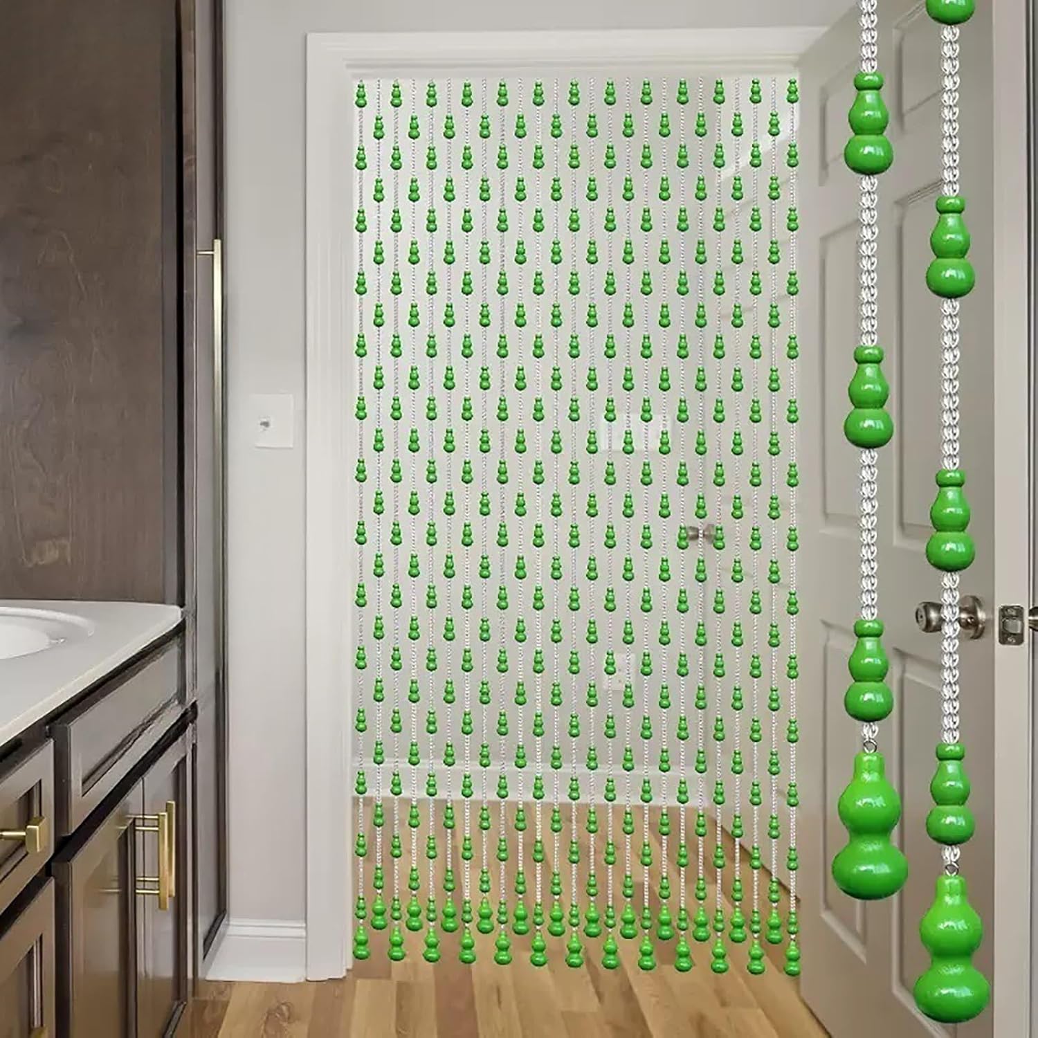 NEVKA Beaded Curtain with Gourd Design for Doorway and Room Divider