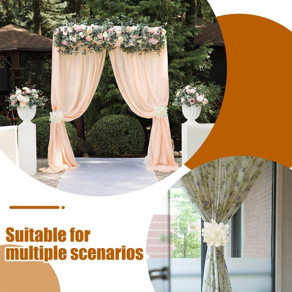 Floral Curtain Holdbacks 2PCS for Home Office Bedroom Decor