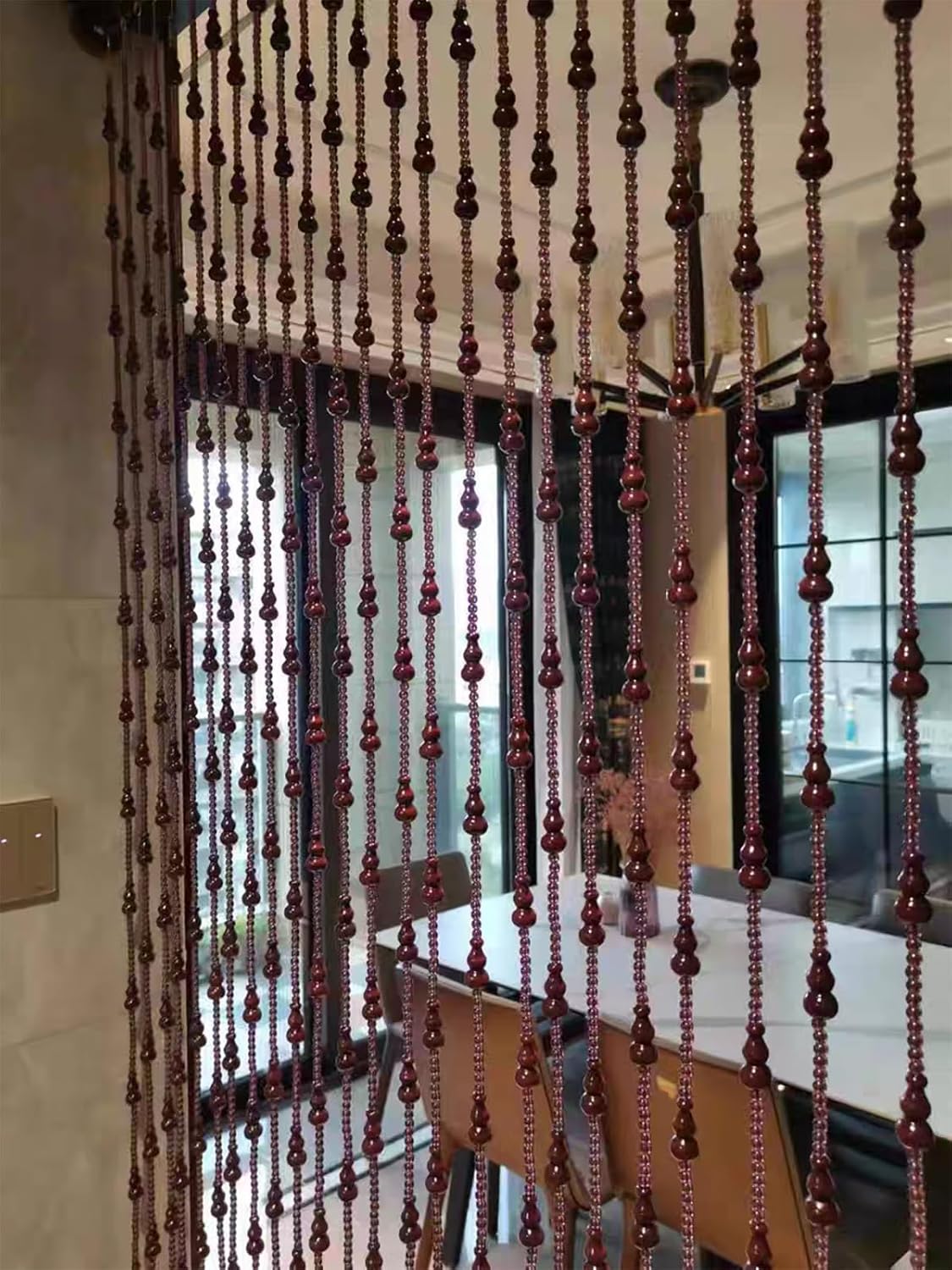 NEVKA Hanging Room Divider Wooden Bead Curtains for Doorways