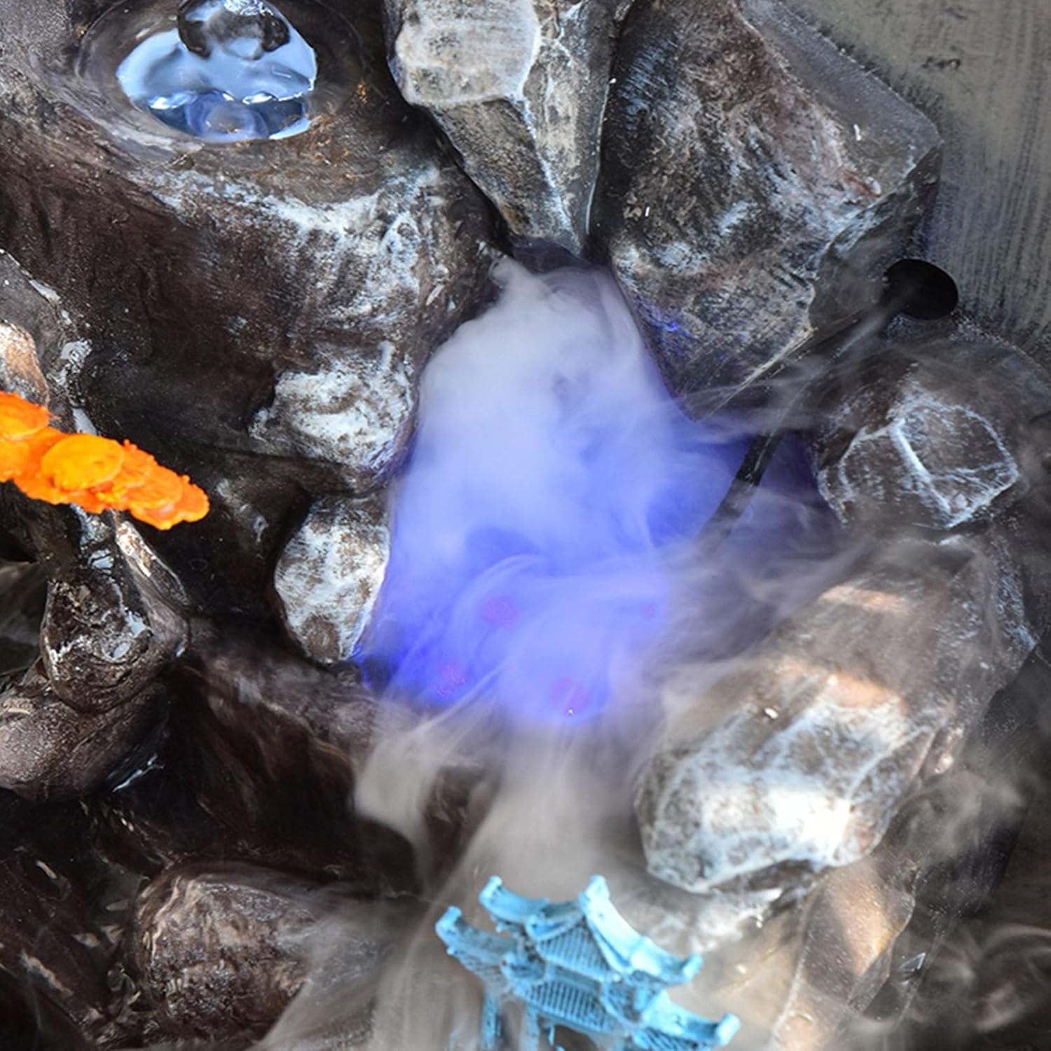 Modern Floor-Standing Waterfall Fountain with Feng Shui Wheel and Fish Pond