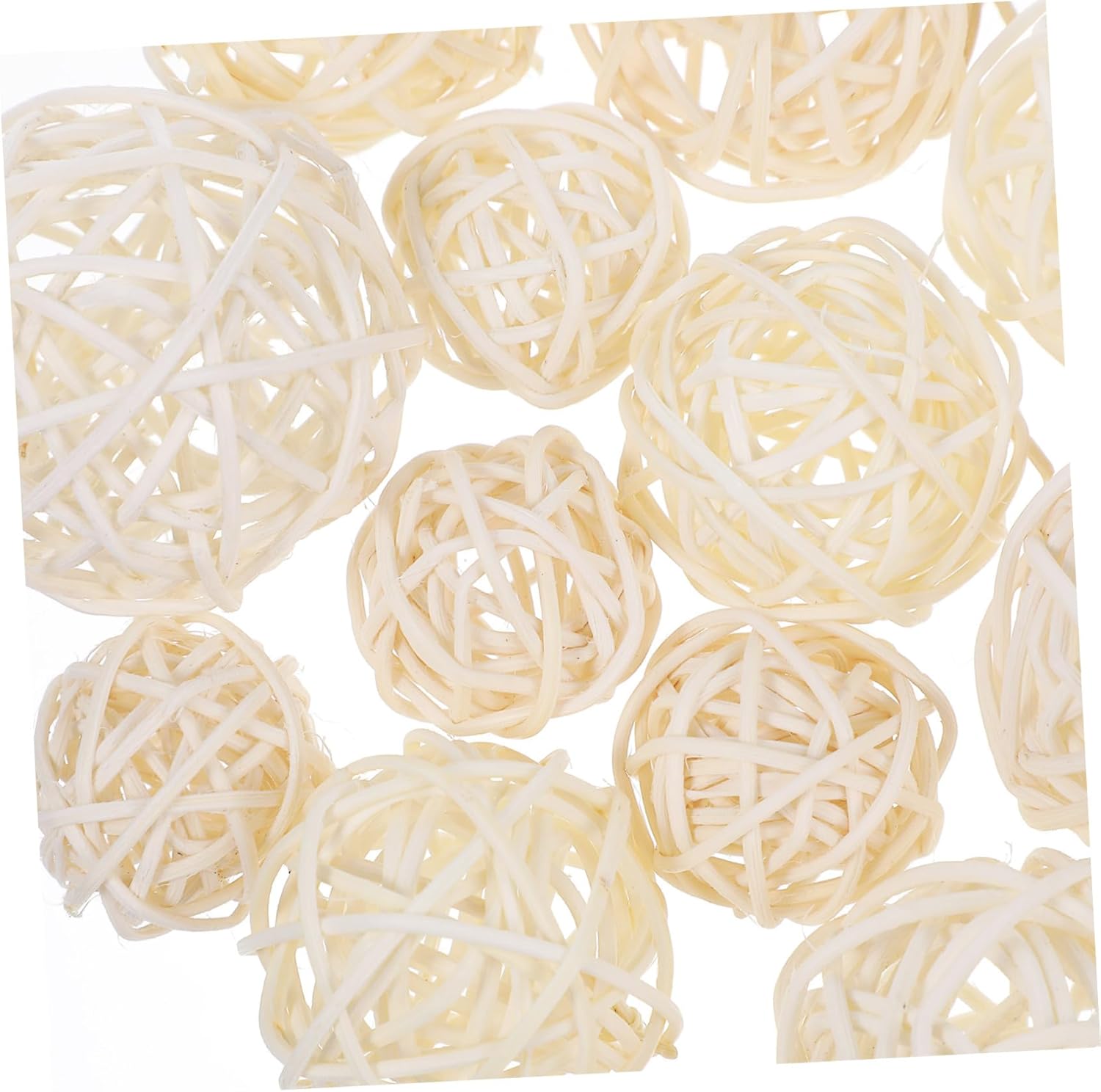 15Pcs White Rattan Ball Decorations for Wedding and Christmas