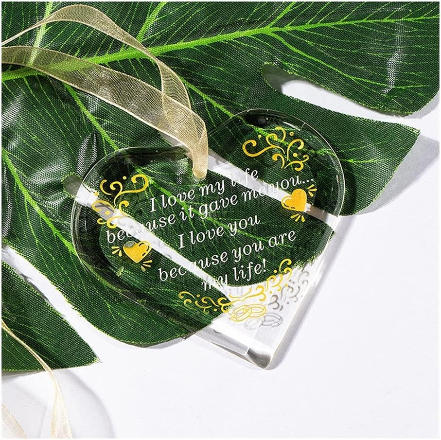SAIYI K9 Crystal Handmade Heart Hanging Ornament Gift for Mom and Couples