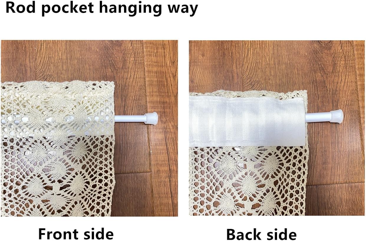 Yunsurey Rustic Crochet Curtain Panel 1 Piece