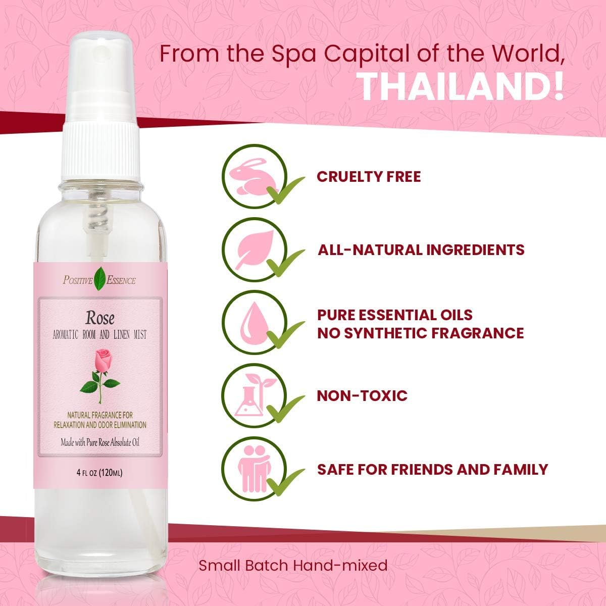 Rose Linen Room Spray Natural Home Fragrance