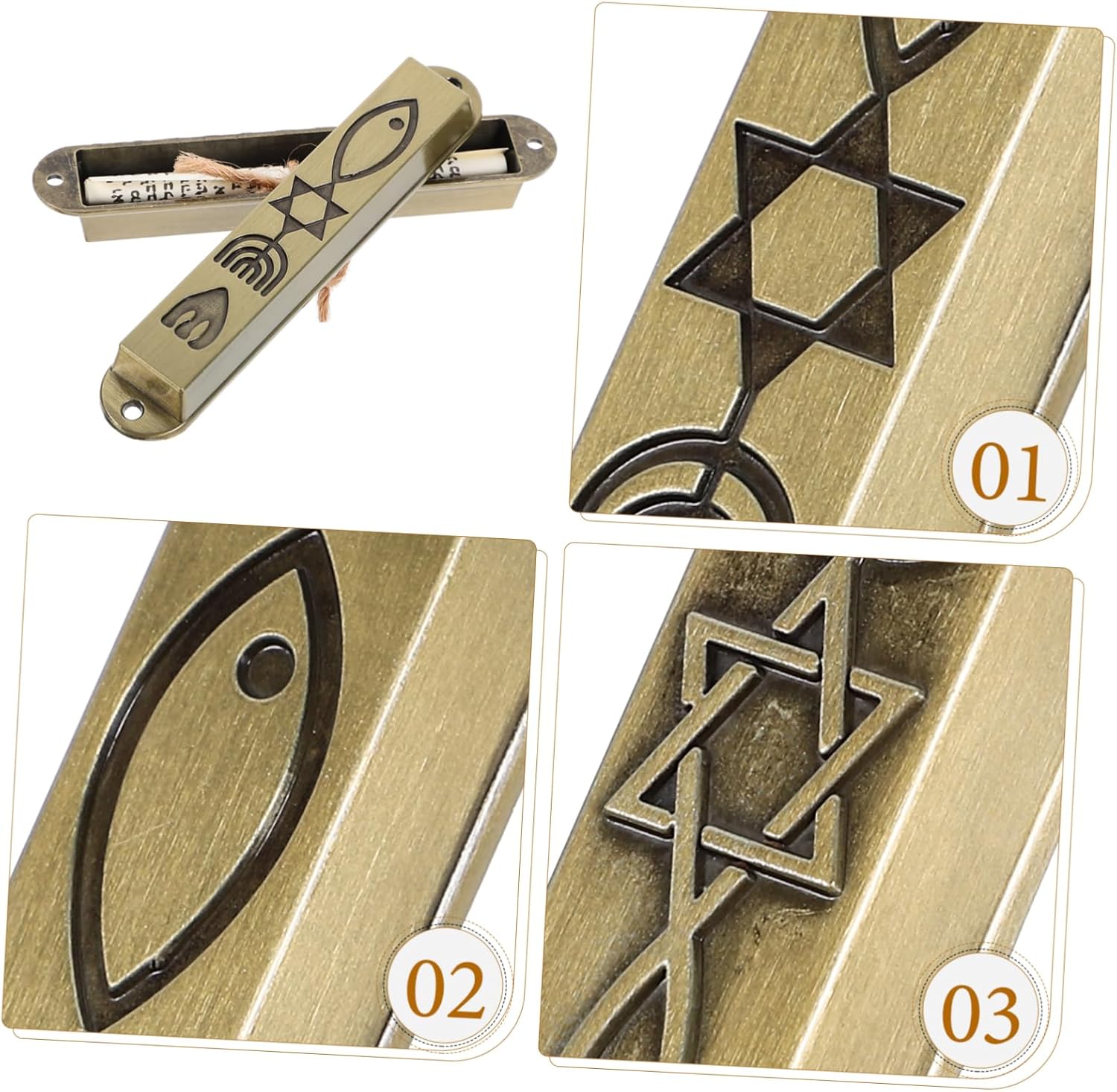 Ipetboom Metal Mezuzah Ornament 2-Piece Set for House Decor