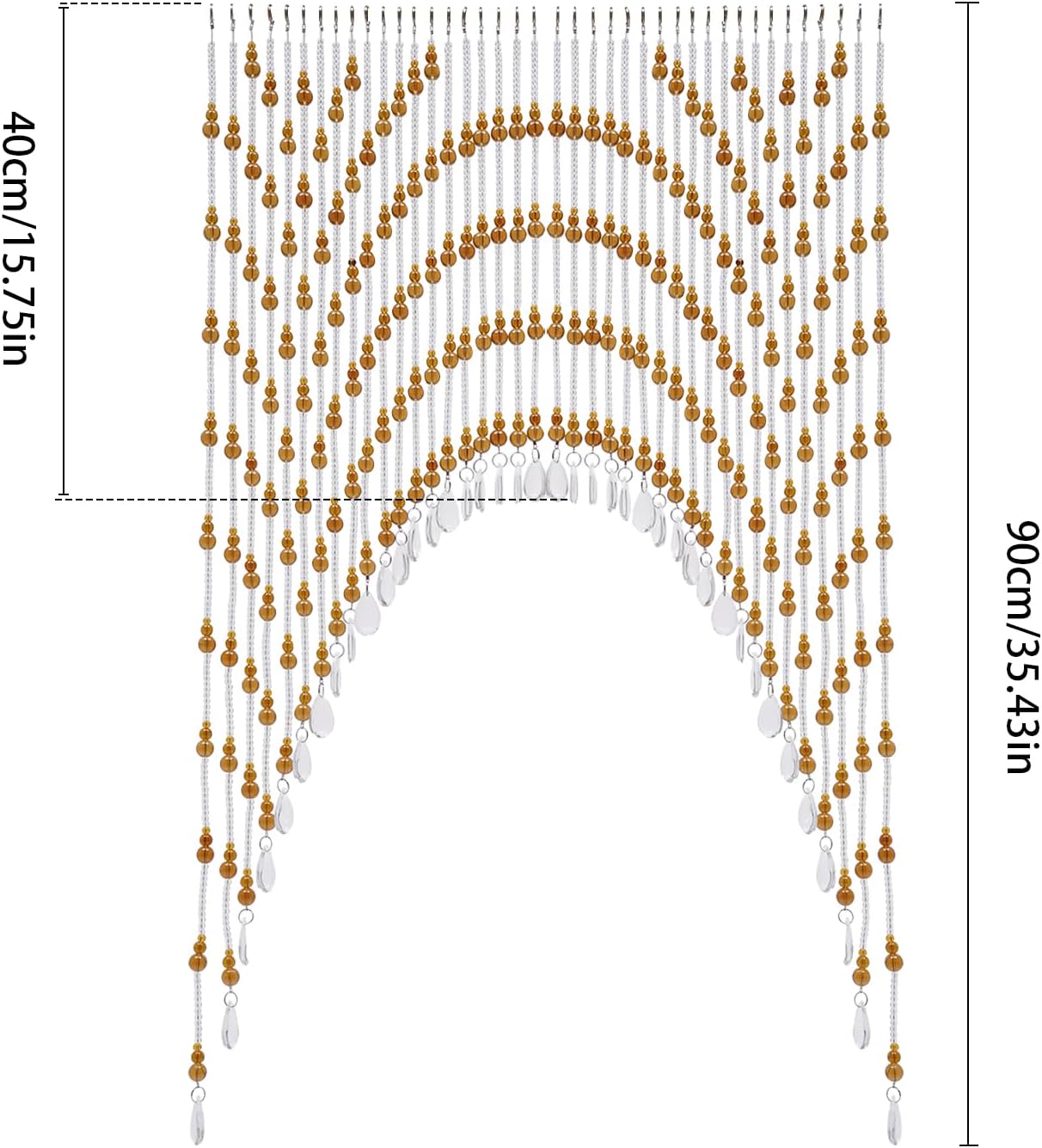 Hanging Crystal Door Beaded Curtain with 40 Strings Amber
