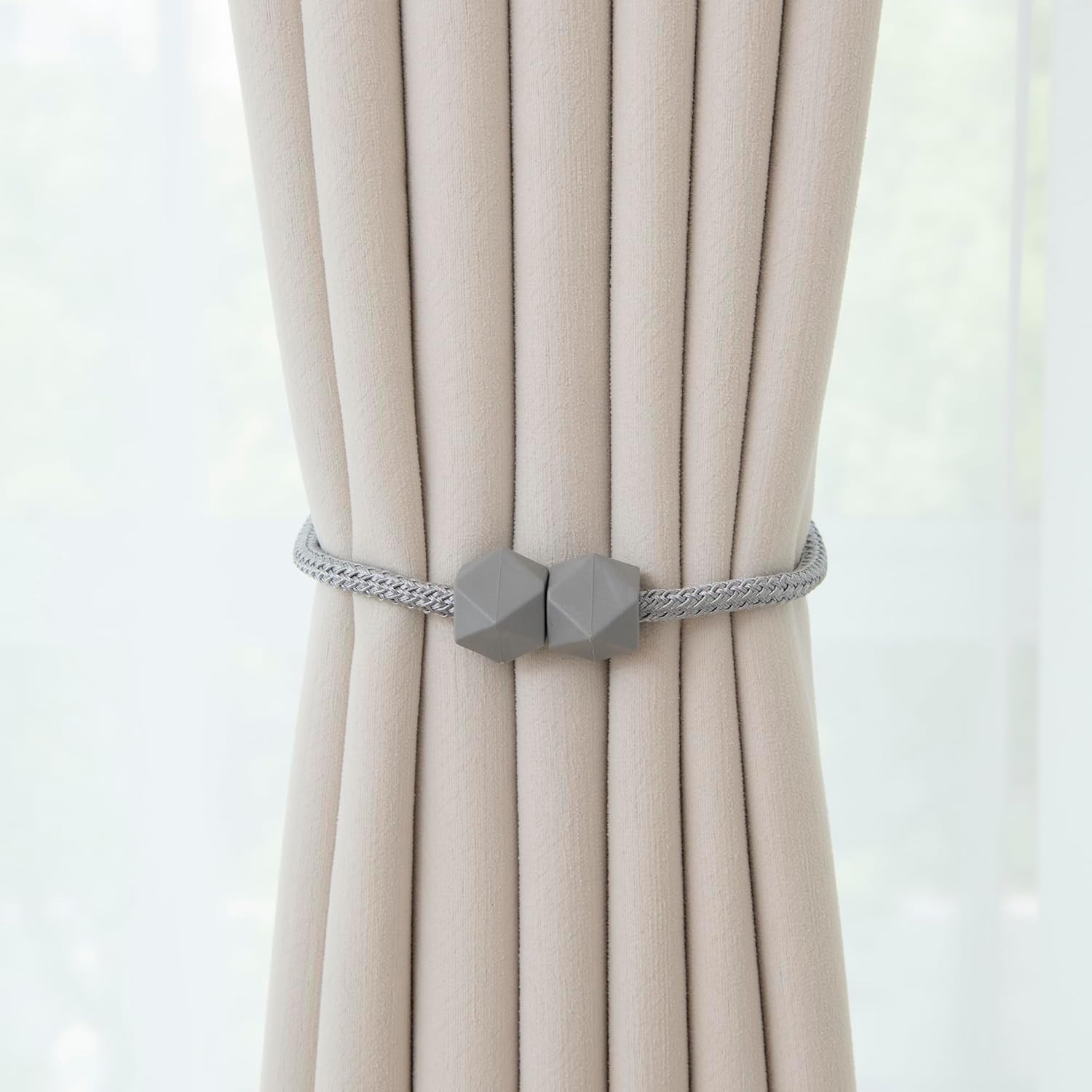 Magnetic Curtain Tiebacks with Thick Twist Rope