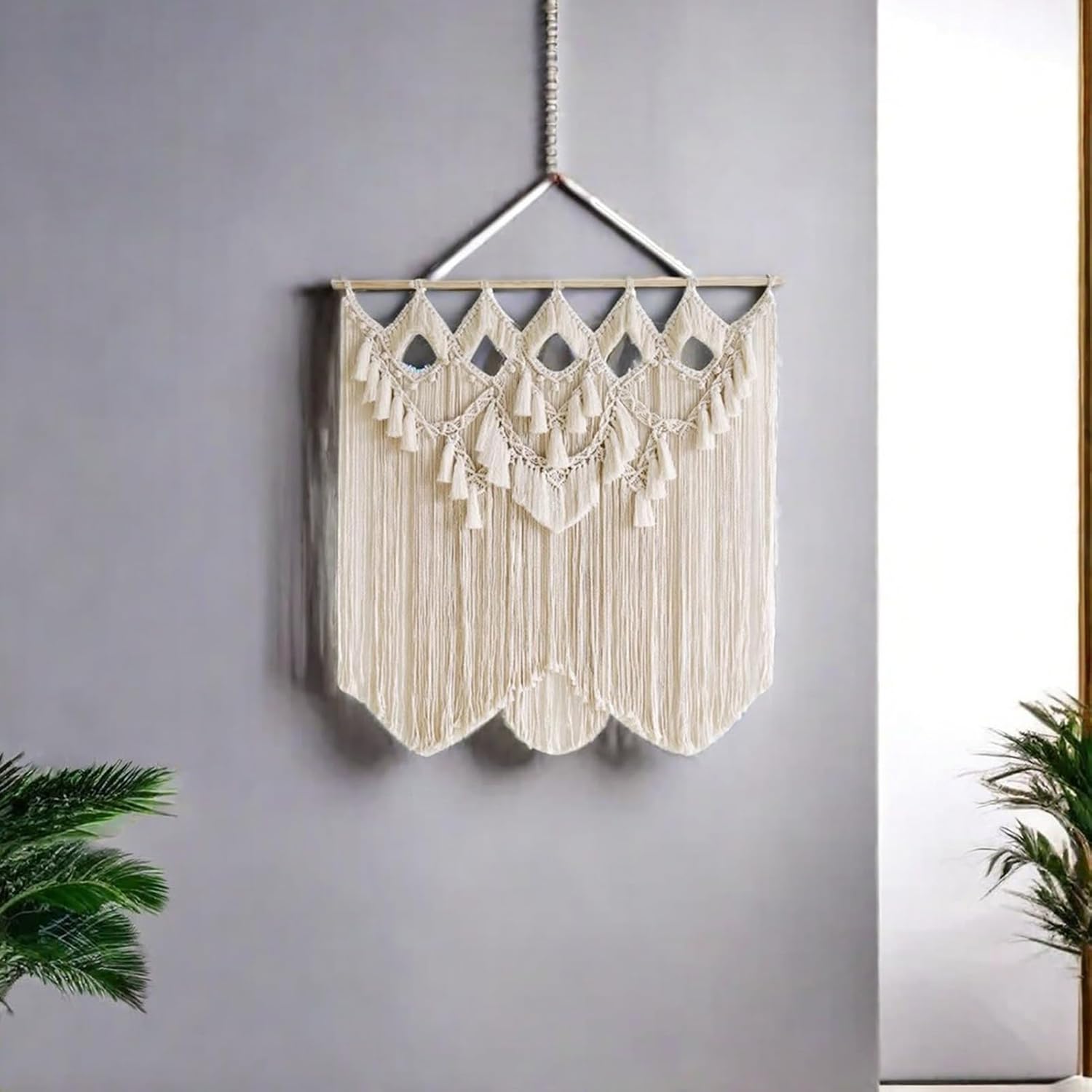 Ivory Macrame Curtains for Windows and Doorways