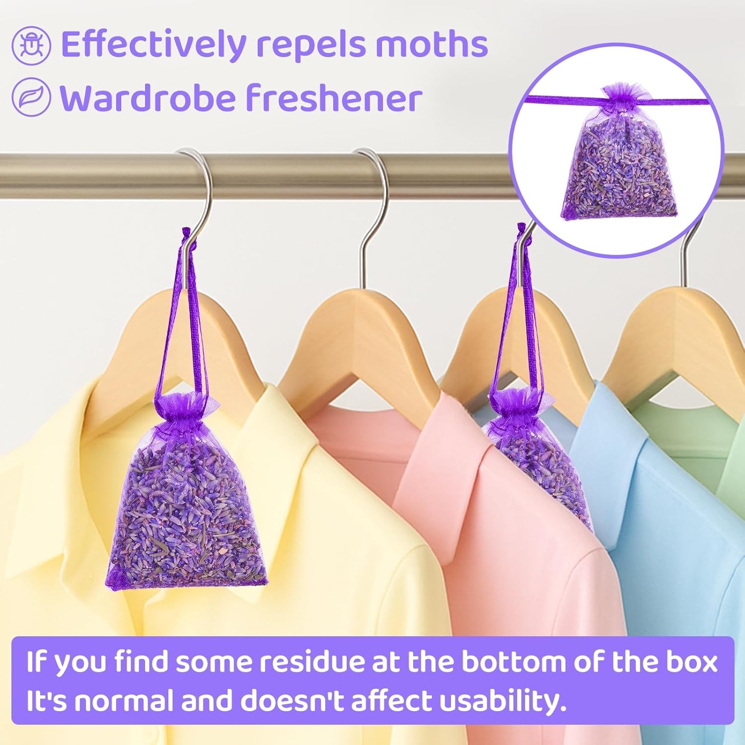 26 Pack Lavender Sachet Bags for Home and Wardrobe