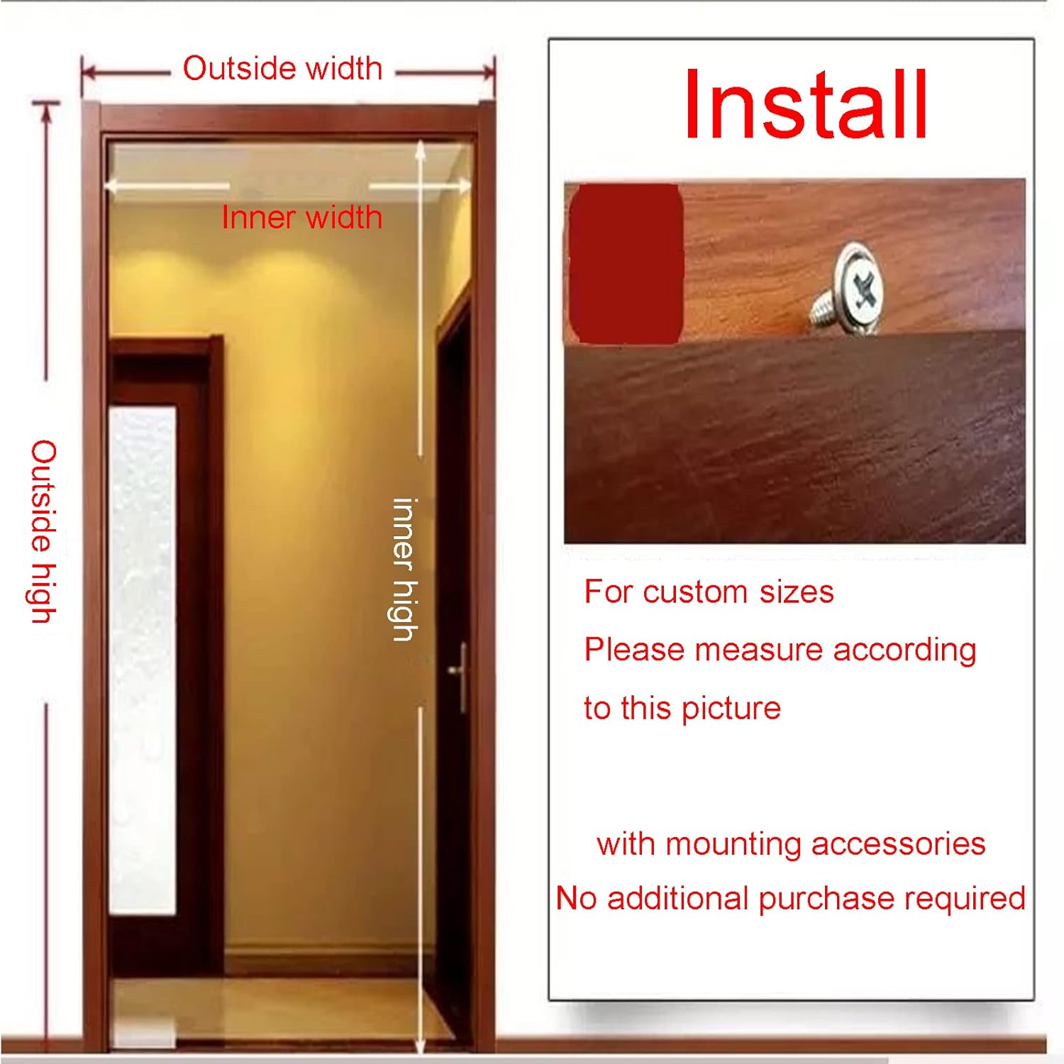 LEOSXA Beaded Door Curtain - 21 Strands 80x176cm Natural Wood Panels
