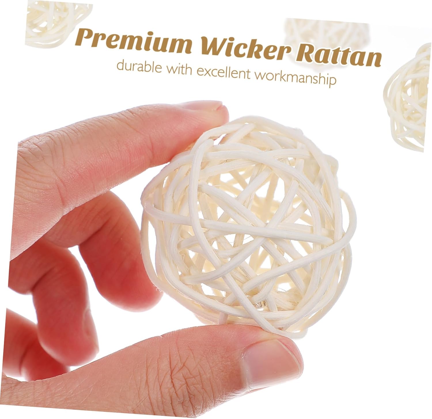 15Pcs White Rattan Ball Decorations for Wedding and Christmas