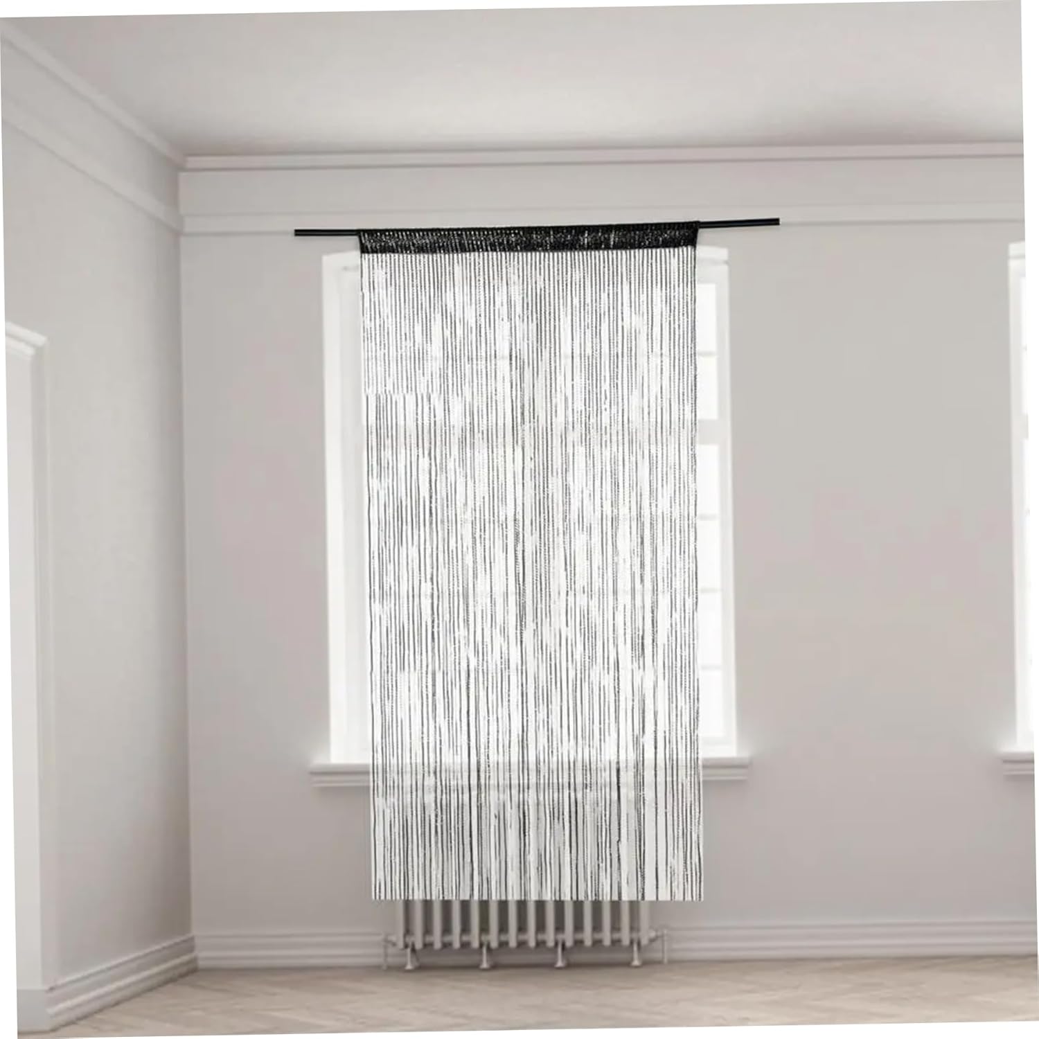 Shiny Beaded Door Curtains 39x79 Black Wedding Decor