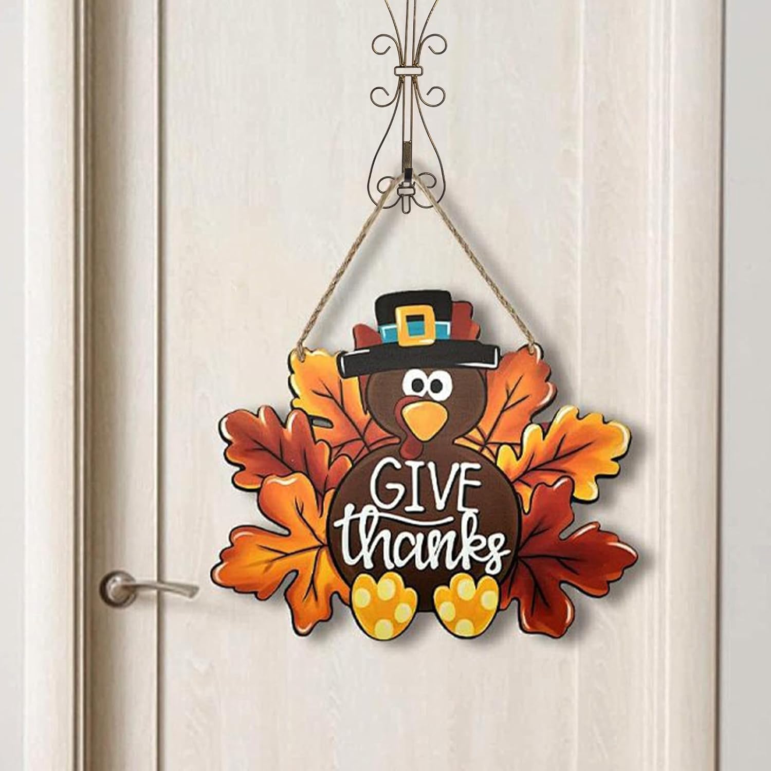 Shangtianfeng Matte Black Wreath Hanger for Front Door