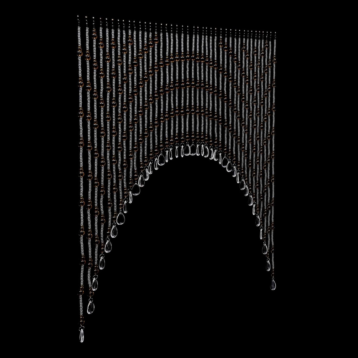 Hanging Crystal Door Beaded Curtain with 40 Strings Amber