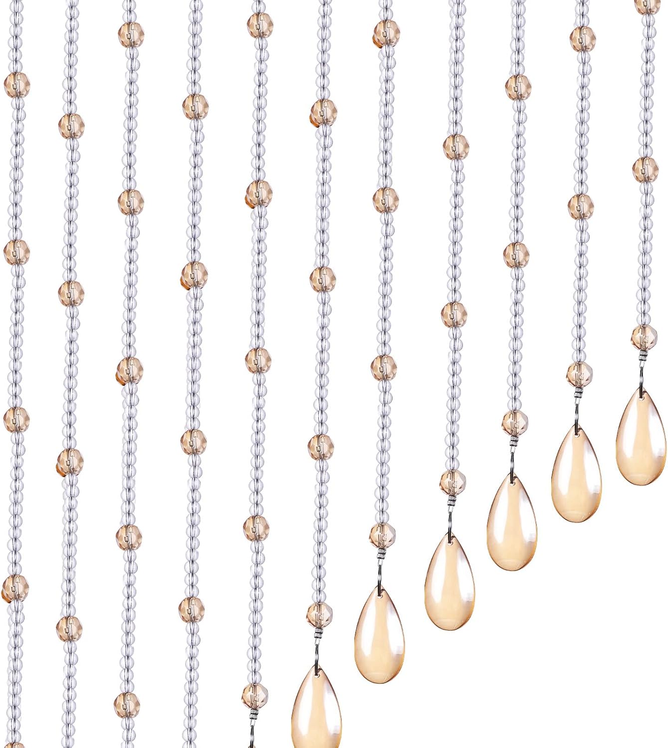 BECHAEO Crystal Glass Beaded Curtain 40 Strings Arched Door Decor