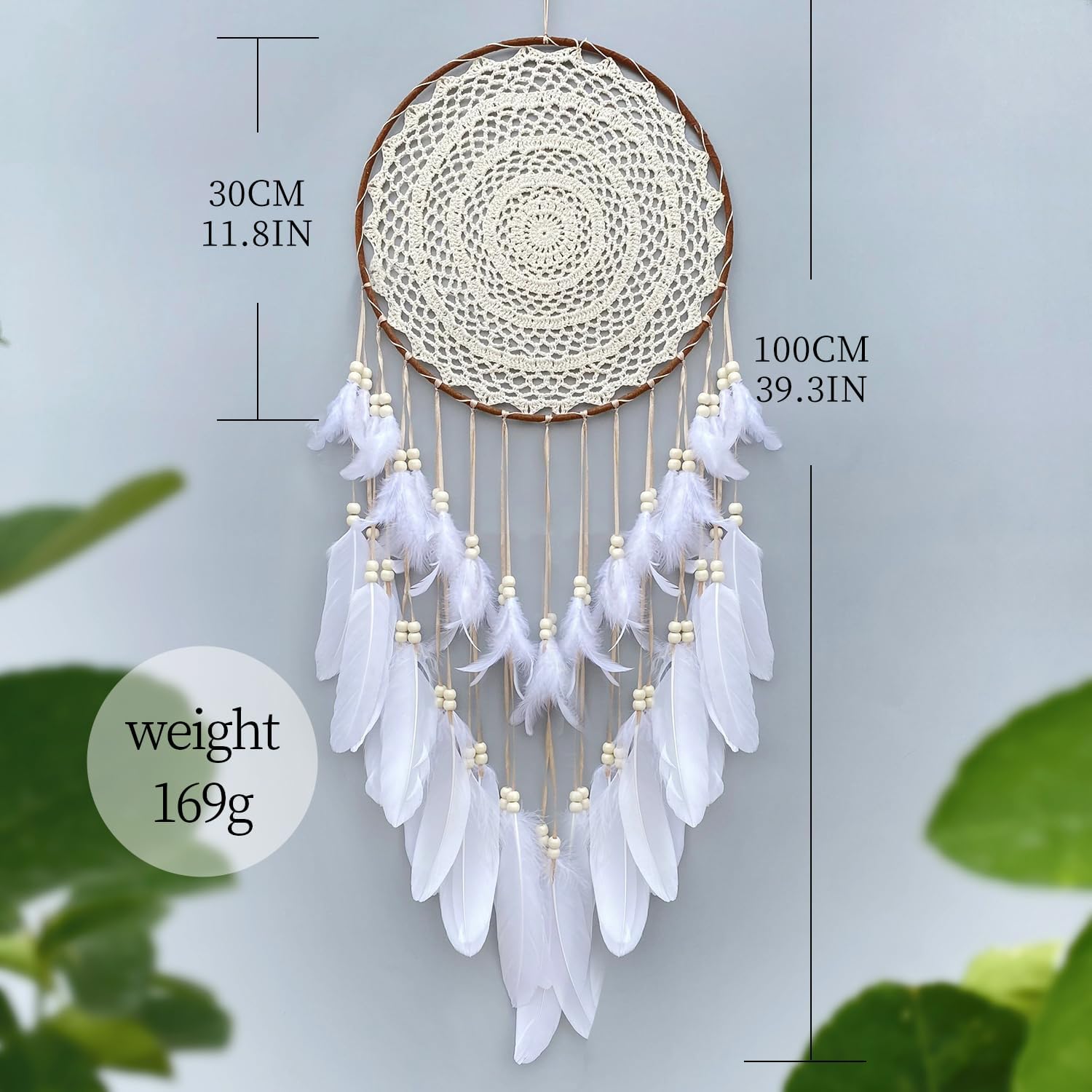 Large White Dream Catcher Wall Decor with Greeting Card Gift