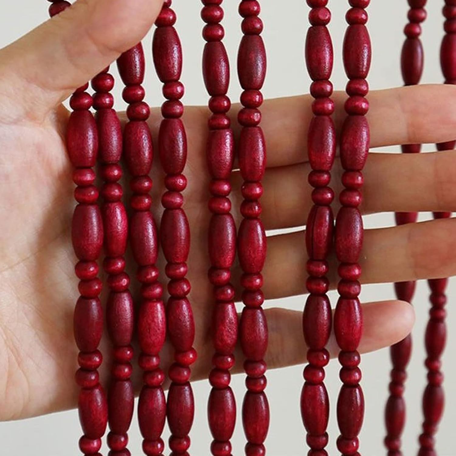 Wood Bead Curtain for Room Dividers and Doorways 30 Strands