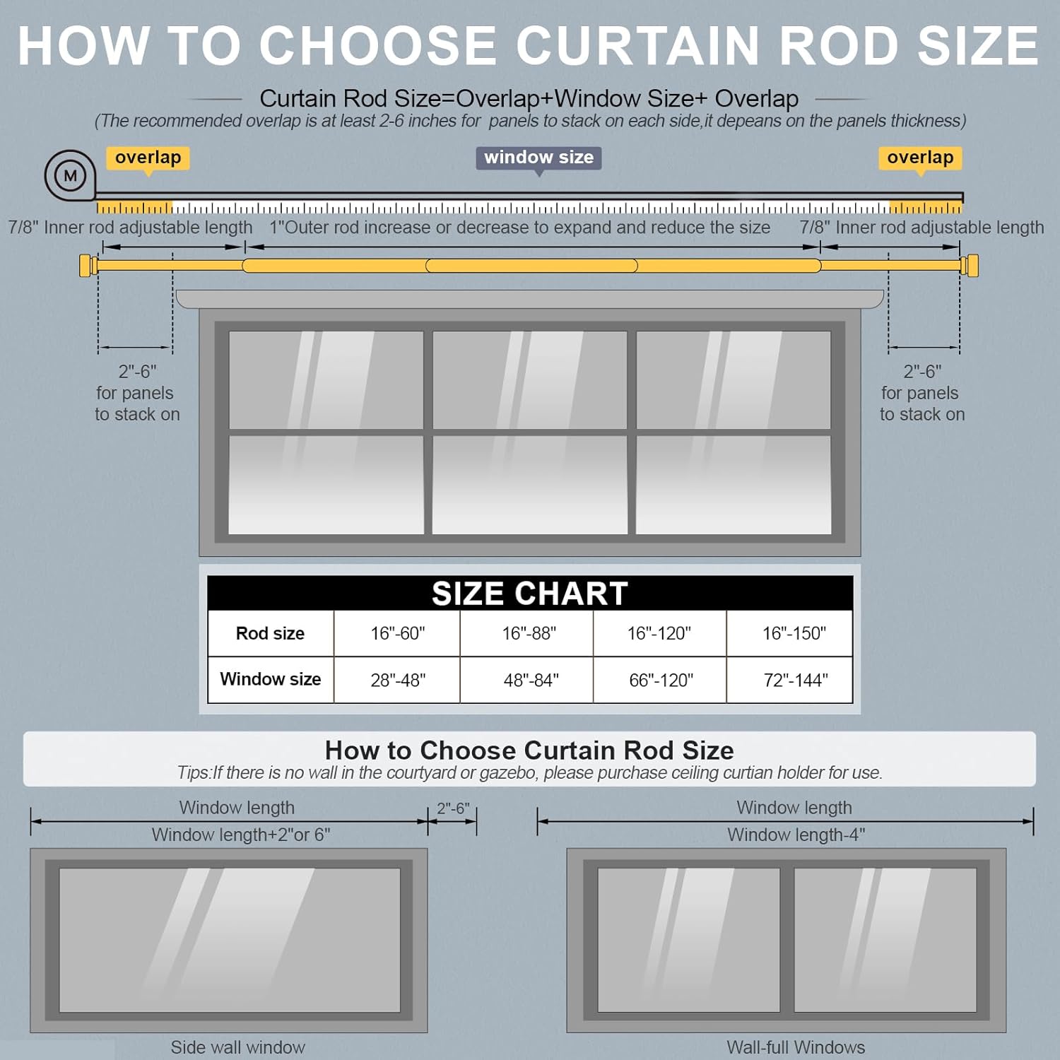 2 Pack White Oak Wood Grain Curtain Rods 1 Inch Diameter Adjustable Heavy Duty Boho Decorative for Windows