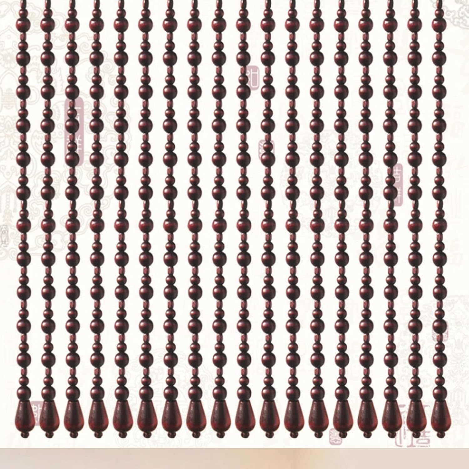 Natural Wood And Bamboo Beaded Curtain For Bedroom Privacy Decor