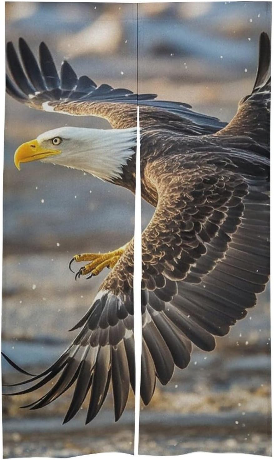 Bald Eagle Flying Thermal Door Curtain 57x17 Inch