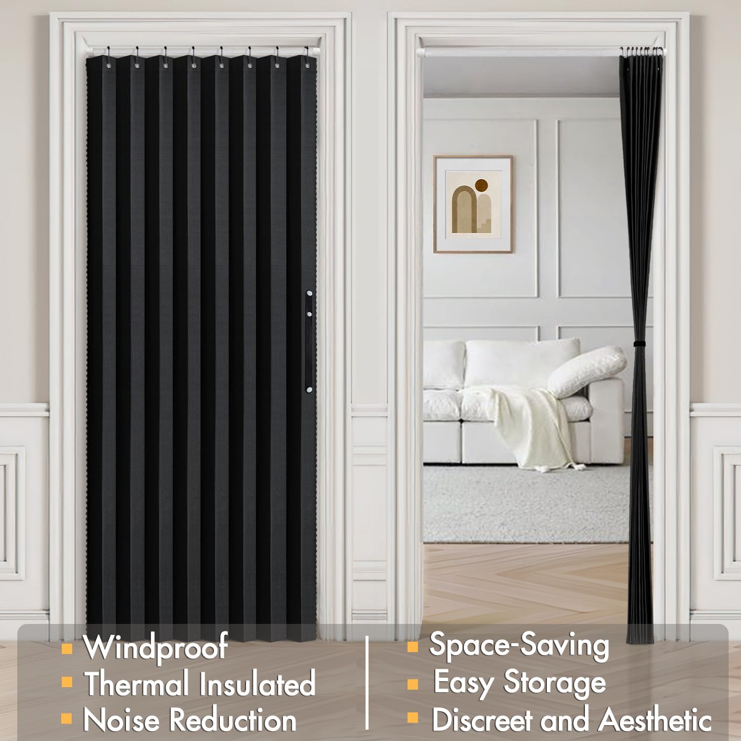 MIULEE Halloween Magnetic Folding Door Curtains 1 Panel