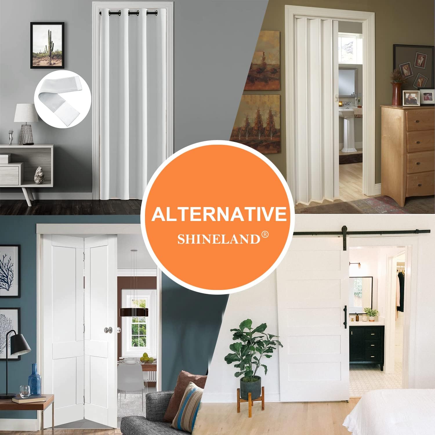 SHINELAND Door Curtain 52x80 Inch Vintage Design