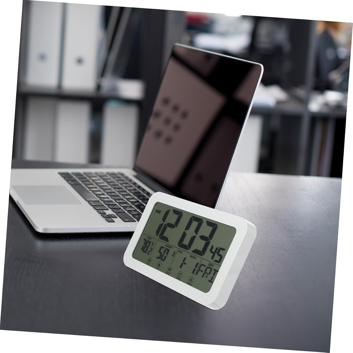 NOLITOY Display Digital Alarm Clock with Temperature and Humidity Multi-Function Wall Clock for Home and Office