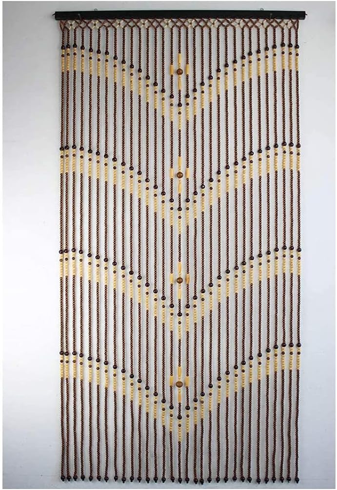 ZHOUXIAO Bamboo Wood Beaded Curtain for Doorways